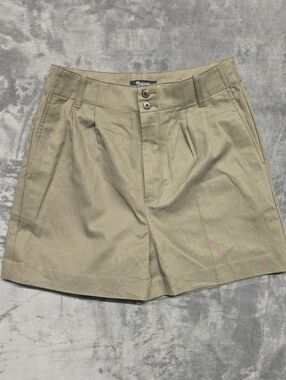 Madewell NWT Size 2 Olive Green High Rise Pleated Tailored Linen Shorts